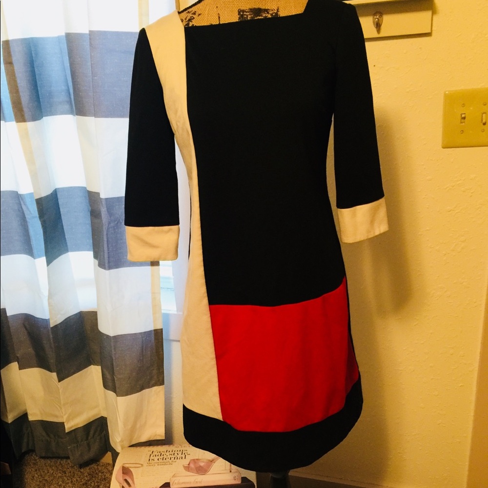 Dress accent black,red and white
